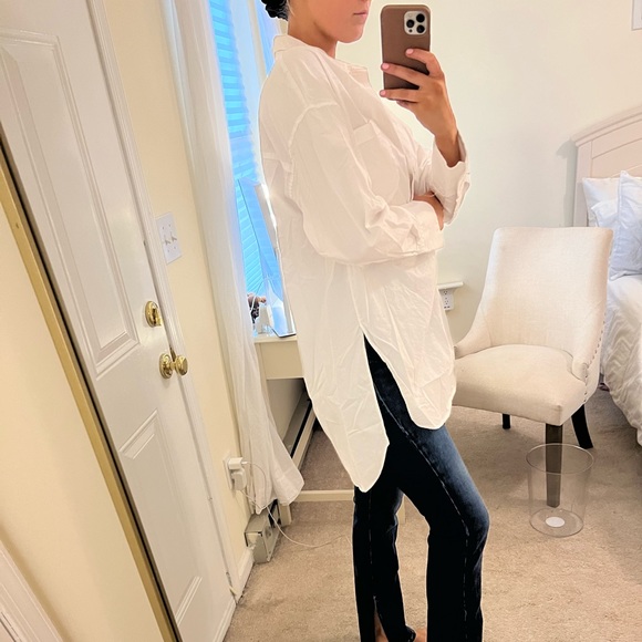 ZARA extremely oversized white button down blouse - Picture 2 of 3